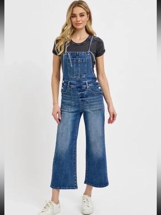 Risen Jeans Denim - Risen cropped Denim Wide-Leg Overalls - NWT